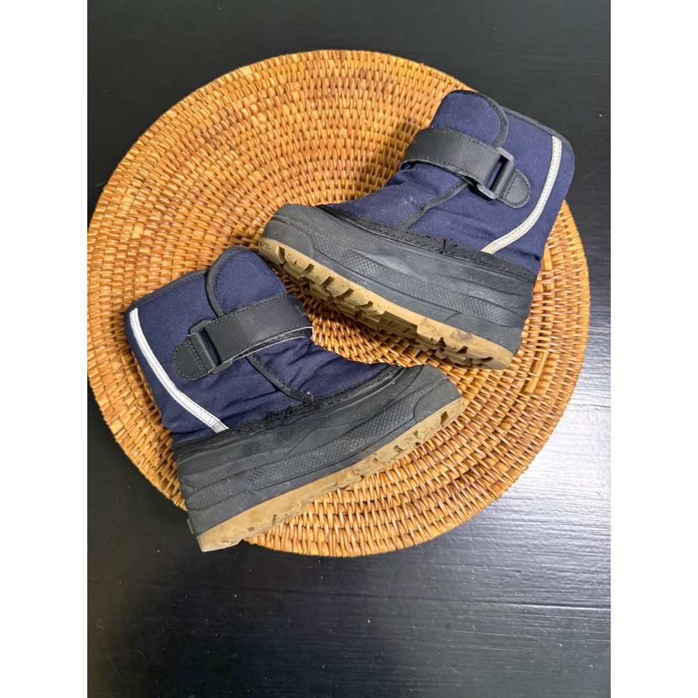 LL Bean Kids Snow Boots Navy Blue Black Fleece Lined Winter Boots - Picture 6 of 7